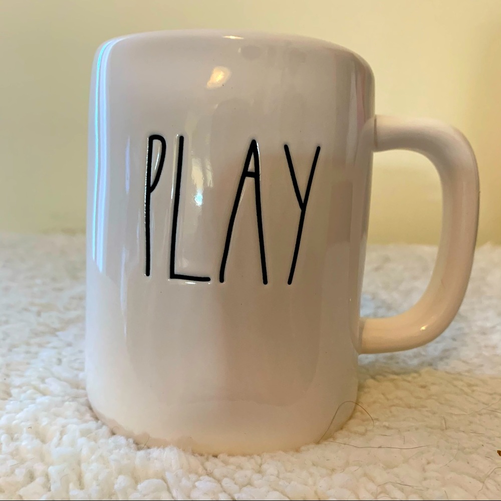 BNWT Rae Dunn White PLAY Mug